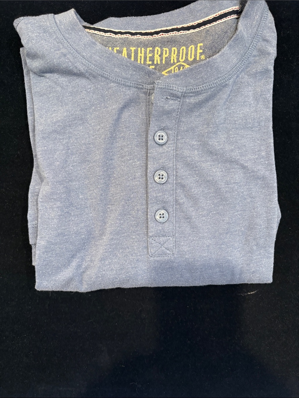 Weatherproof Men's Heather Blue Long Sleeve Henley